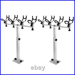 2Pieces PVC Coated Aluminum Fishing Rod Holder Boat Marine Rotation Pole Rack