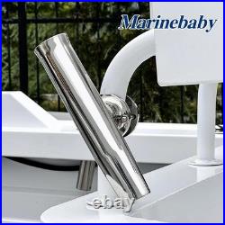 (2X) 316 Stainless Tournament Style Boat Fishing Holder Clamp on Fishing Rod Hol