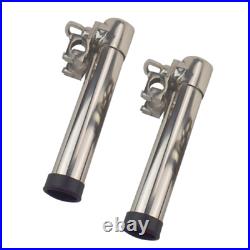 2X Adjustable Stainless Steel Boat Marine Clamp On Fishing Rod Holder