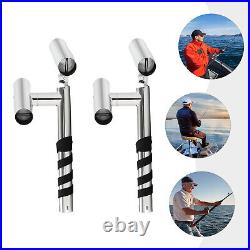 2X Boat Double Angle Fishing Rod Holder Stainless Steel Outrigger Adjustable