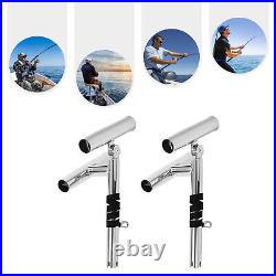 2X Boat Double Angle Fishing Rod Holder Stainless Steel Outrigger Adjustable