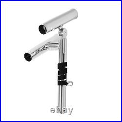 2X Boat Double Angle Fishing Rod Holder Stainless Steel Outrigger Adjustable