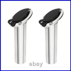 2X Marine Stainless Steel Boat Fishing Rod Holder Oval 30 Degree with PVC cover