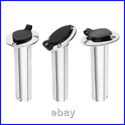2X Marine Stainless Steel Boat Fishing Rod Holder Oval 30 Degree with PVC cover