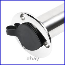 2X Marine Stainless Steel Boat Fishing Rod Holder Oval 30 Degree with PVC cover