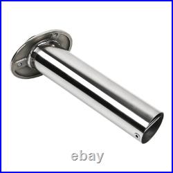 2X Marine Stainless Steel Boat Fishing Rod Holder Oval 30 Degree with PVC cover