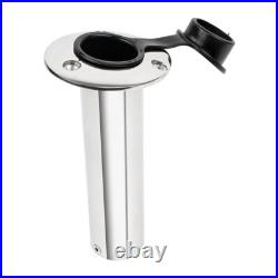 2X Marine Stainless Steel Boat Fishing Rod Holder Oval 30 Degree with PVC cover