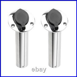 2X Marine Stainless Steel Boat Fishing Rod Holder Round 30 Degree with PVC cover 2X Marine Stainless Steel Boat Fishing Rod Holder Round 30 Degree with PVC cover