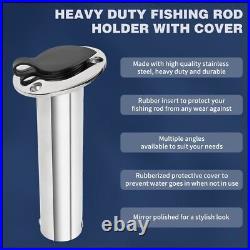 2X Marine Stainless Steel Boat Fishing Rod Holder Round 30 Degree with PVC cover 2X Marine Stainless Steel Boat Fishing Rod Holder Round 30 Degree with PVC cover
