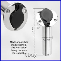 2X Marine Stainless Steel Boat Fishing Rod Holder Round 30 Degree with PVC cover 2X Marine Stainless Steel Boat Fishing Rod Holder Round 30 Degree with PVC cover
