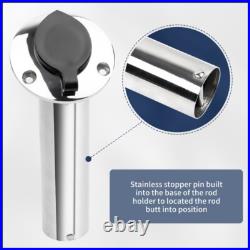 2X Marine Stainless Steel Boat Fishing Rod Holder Round 30 Degree with PVC cover 2X Marine Stainless Steel Boat Fishing Rod Holder Round 30 Degree with PVC cover