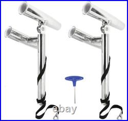 2X Stainless Steel Dual Fishing Rod Holder Double Adjustable Outrigger Rod Pod