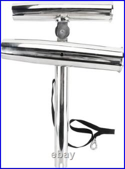 2X Stainless Steel Dual Fishing Rod Holder Double Adjustable Outrigger Rod Pod