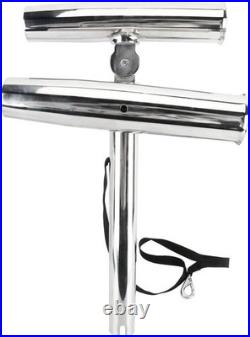 2X Stainless Steel Dual Fishing Rod Holder Double Adjustable Outrigger Rod Pod