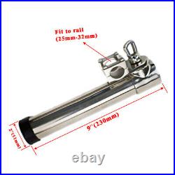2pcs Stainless Steel Boat Marine Adjustable Clamp On Fishing Rod Holder Rests