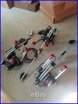 3 Big Jon Captain's Pack Electric Downriggers with swivel base and 2 rod holders