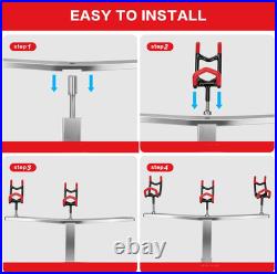 3 Head, 360° Adjustable Aluminum PVC Coated Boat Fishing Holder, Pontoon Boat