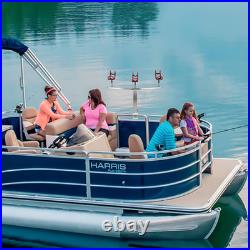 3 Head, 360° Adjustable Aluminum PVC Coated Boat Fishing Holder, Pontoon Boat