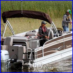 3 Head, 360° Adjustable Aluminum PVC Coated Boat Fishing Holder, Pontoon Boat