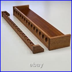 30 Inch Mahogany Fishing Rod Rack, Vertical Wall Mount Pole Holder