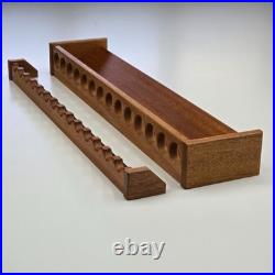 30 Inch Mahogany Fishing Rod Rack, Vertical Wall Mount Pole Holder