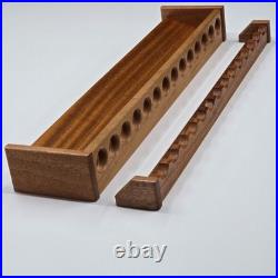 30 Inch Mahogany Fishing Rod Rack, Vertical Wall Mount Pole Holder