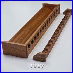 30 Inch Mahogany Fishing Rod Rack, Vertical Wall Mount Pole Holder