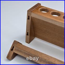 30 Inch Mahogany Fishing Rod Rack, Vertical Wall Mount Pole Holder