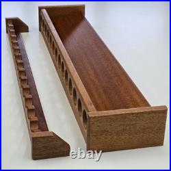 30 Inch Mahogany Fishing Rod Rack, Vertical Wall Mount Pole Holder