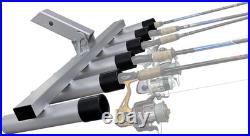 3005.4275 Aluminum Pivoting Fishing Rod Holder for 2 Hitch Receivers 6-Rod Ca