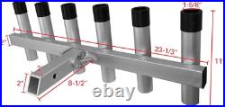 3005.4275 Aluminum Pivoting Fishing Rod Holder for 2 Hitch Receivers 6-Rod Ca