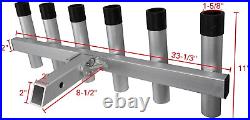 3005.4275 Aluminum Pivoting Fishing Rod Holder for 2 Hitch Receivers 6-Rod Ca