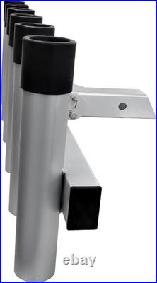 3005.4275 Aluminum Pivoting Fishing Rod Holder for 2 Hitch Receivers 6-Rod Ca
