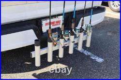3005.4275 Aluminum Pivoting Fishing Rod Holder for 2 Hitch Receivers 6-Rod Ca