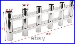 316 Stainless Steel 6 Tubes Fishing Rod Holder for Boat Marine Kayak Yacht