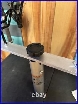 36 Inch T-bar with 2-3/8 seat pedestal post and 4 Dual Holders Made In The USA