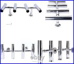 360 Deg Rotated Adjustable Stainless 4 Tube 2 Leg Rocket Launcher Rod Holders