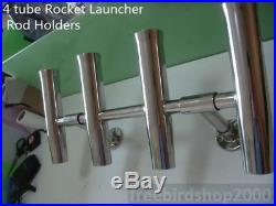 4 5 6 7 8 Tube Adjustable Stainless Rocket Launcher Rod Holders, Rotated 360 Deg
