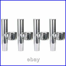 4 Pack 316 Stainless Steel Clamp on Boat Fishing Rod Holder for Rails 7/8 to 1