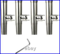 4-Pack Fishing Rod Holder, Stainless Tournament Style Clamp on Rod Holder, Rail