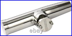 4-Pack Fishing Rod Holder, Stainless Tournament Style Clamp on Rod Holder, Rail