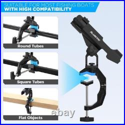 4 Pack Fishing Rod Holders for Boat, Fishing Rod Holder with Enlarge Clamp
