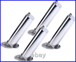 4-Pack Heavy 316 Duty Stainless Steel Rod Holders with Drain, Flush Mount Fishin
