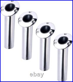 4-Pack Heavy 316 Duty Stainless Steel Rod Holders with Drain, Flush Mount Fishin