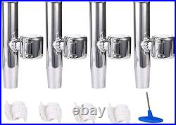 4 Pack Stainless Steel Clamp on Fishing Rod Holder for Rails 1-1/2 to 1-3/4