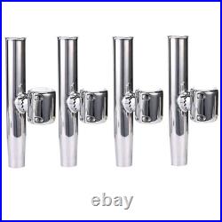 4 Pack Stainless Steel Clamp on Fishing Rod Holder for Rails 1-1/2 to 1-3/4