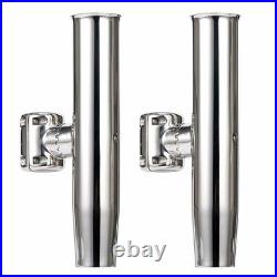 4 Pack Stainless Steel Clamp on Fishing Rod Holder for Rails 1-1/2 to 1-3/4