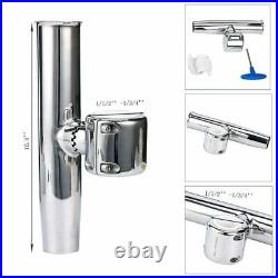 4 Pack Stylish 316 Stainless Steel Boat Fishing Rod Holder for Rail 7/8 to 1