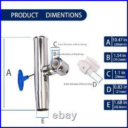 4-Pack Stylish Stainless Steel Clamp on Fishing Rod Holder for Rails 7/8 to 1 4-Pack Stylish Stainless Steel Clamp on Fishing Rod Holder for Rails 7/8 to 1