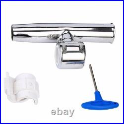 4 Pack Stylish Stainless Steel Clamp on Fishing Rod Holder for Rails 7/8 to 1